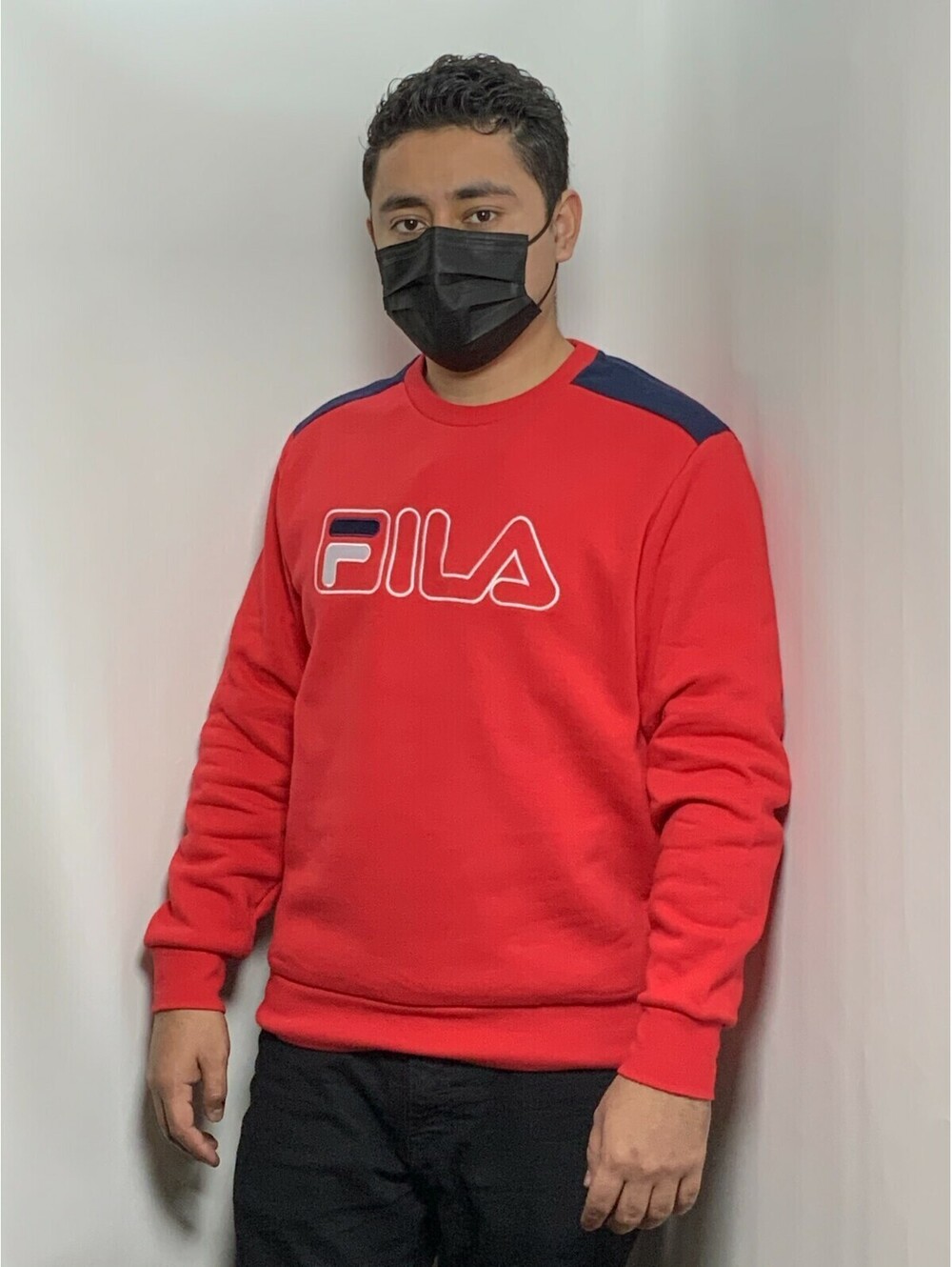 Men's Fila Red | Navy | White Fleece Crewneck
